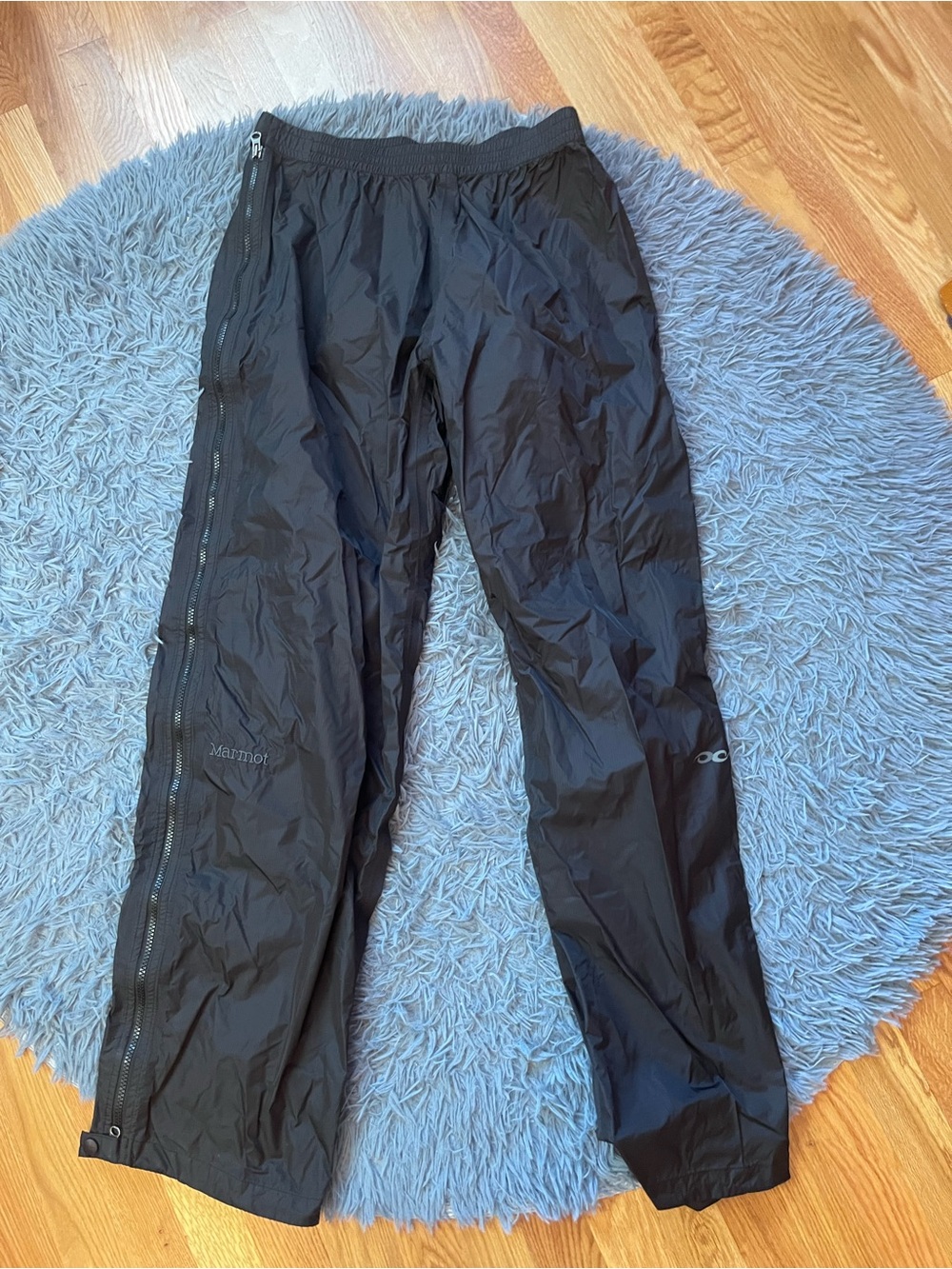 Marmot Rain Pants Mens Black Full Zip Water Resistant Hiking Size XL
